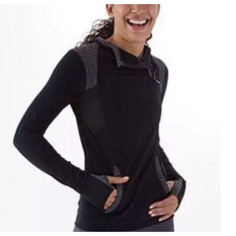 Lululemon 4 Run Alpine Pullover Hoodie Active Dark Navy Gray Long Sleeve Top